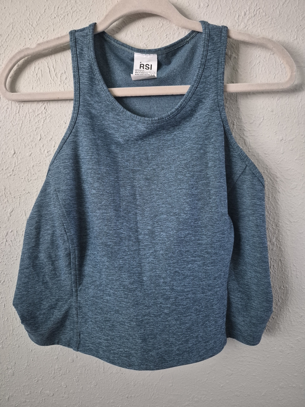 Outdoor Voices SAMPLE Women's Athena Heathered Blue Tank Sports Bra Size 3XL